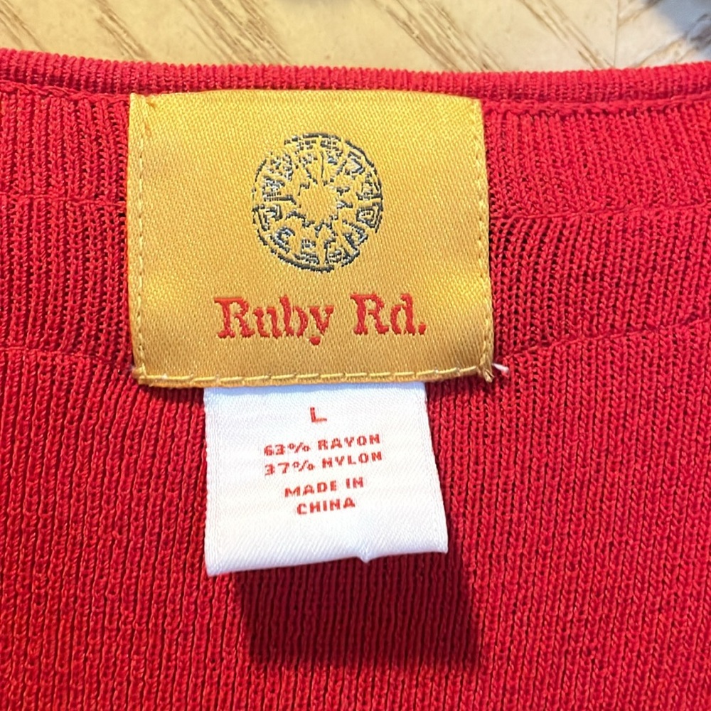Ruby Rd Red Sweater Size Large - image 6